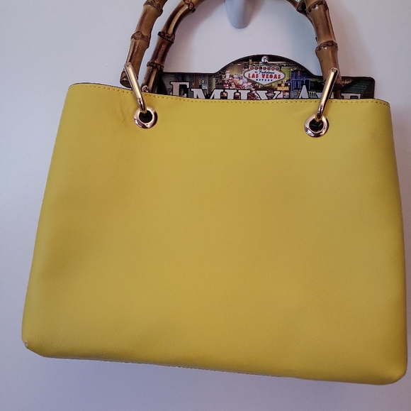 Bamboo handle bag with sling - Picture 11 of 11